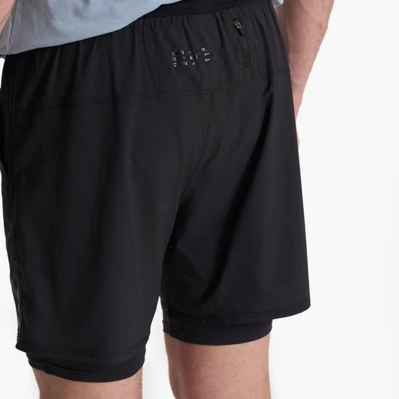 Vuori Shorts Mens XL‎ Black Fullerton Lined 2 In 1 Active Gym Training Stretch - Picture 2 of 10